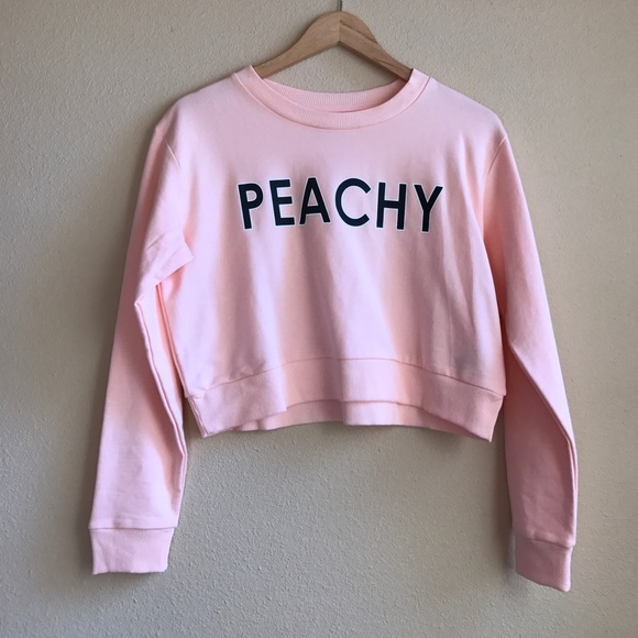 H&M Tops - H&M "Peachy" Cropped Top Sweater Size Small
